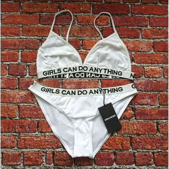 NWT Zadig & Voltaire 2-PC Swimsuit Bikini Top Bottoms Whitehaven White Blanc 10 - Picture 3 of 11